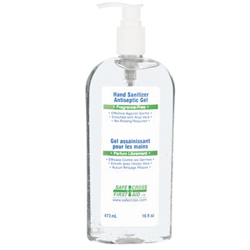 HAND SANITIZER ANTISEPTIC GEL w/PUMP - 473 mL/BOTTLE