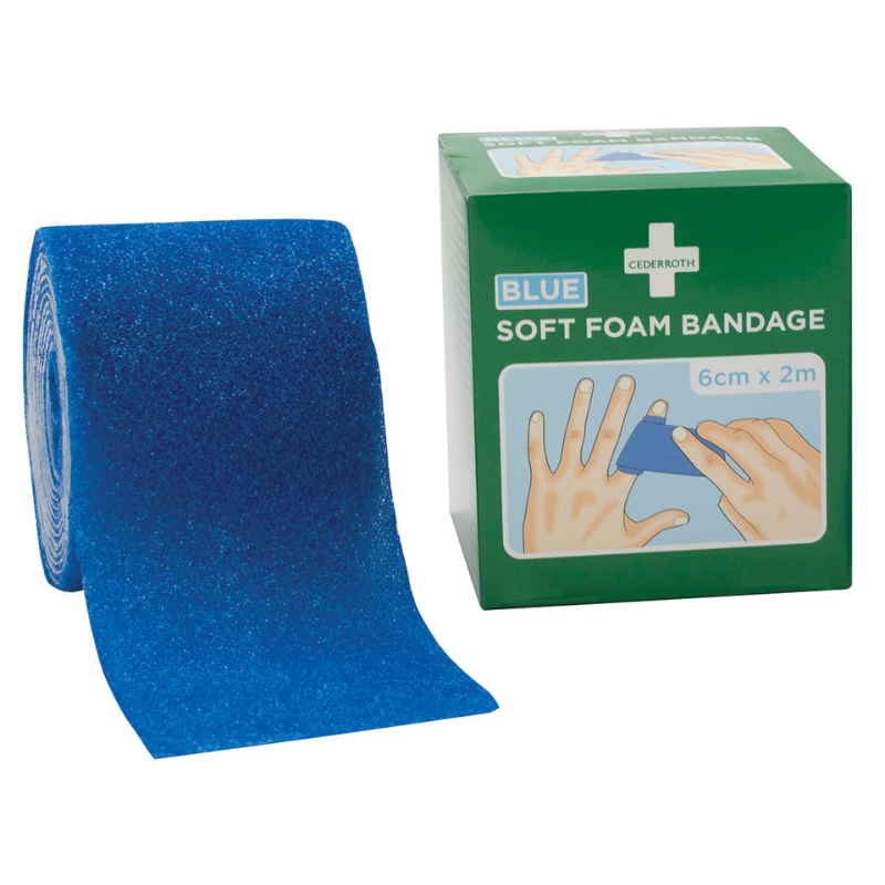 CEDERROTH SOFT FOAM BANDAGE - BLUE 6 cm x 2 m