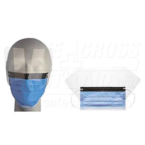 SURGICAL FACE MASK w/SHIELD & EAR LOOPS - 25/BOX