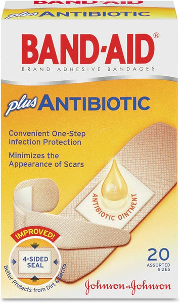 BAND-AID BRAND ANTIBIOTIC BANDAGES 20/BOX