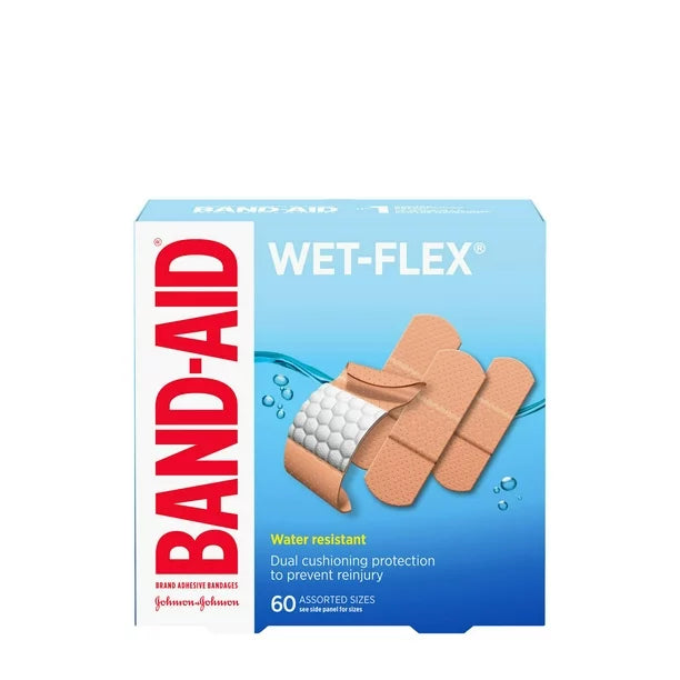 BAND-AID BRAND WET-FLEX FOAM BANDAGES ASSORTED 60/BOX