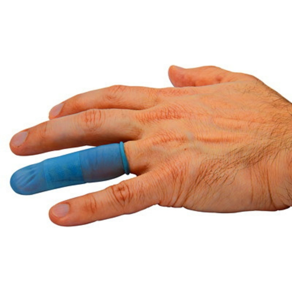 BLUE LATEX FINGER COTS - POWDER-FREE SMALL 100/BOX