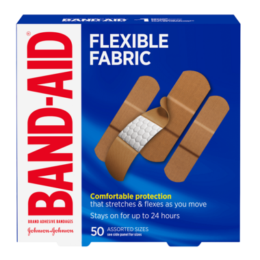 BAND-AID BRAND FABRIC BANDAGES ASSORTED 50/BOX