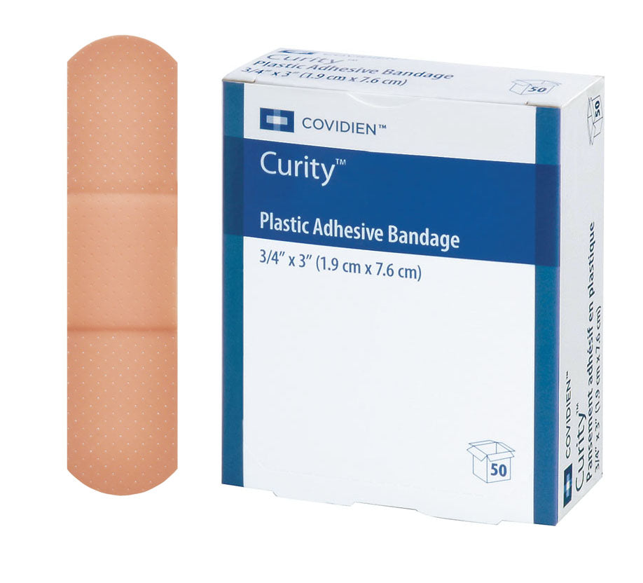 CURITY PLASTIC BANDAGES - 1.9 x 7.6 cm 50/BOX