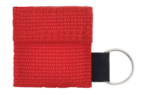CPR FACE SHIELD, IN MINI POUCH, RED