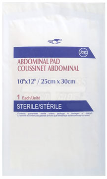 ABDOMINAL/COMBINE PAD - 25.4 x 30.5 cm STERILE