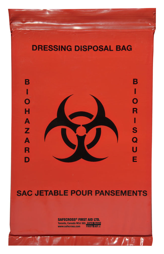 INFECTIOUS WASTE BAGS - 15.2 x 22.9 cm 100/PACK