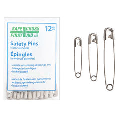 SAFETY PINS ASSORTED SIZES 12 PACKAGE First Aid Direct