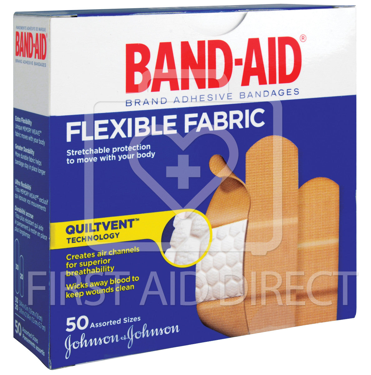 BAND-AID BRAND COMFORT-FLEX PLASTIC BANDAGES ASSORTED 80/BOX
