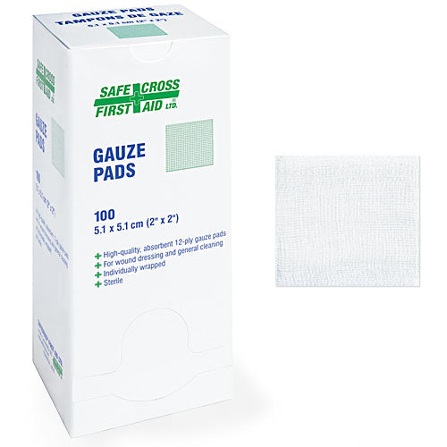 100Pack Wound Gauze Pads, Individually Packaged Alcohol Prep Pads Sterile  Cotton Pad for Minor Cuts, Abrasions and Burns 5 x 5cm